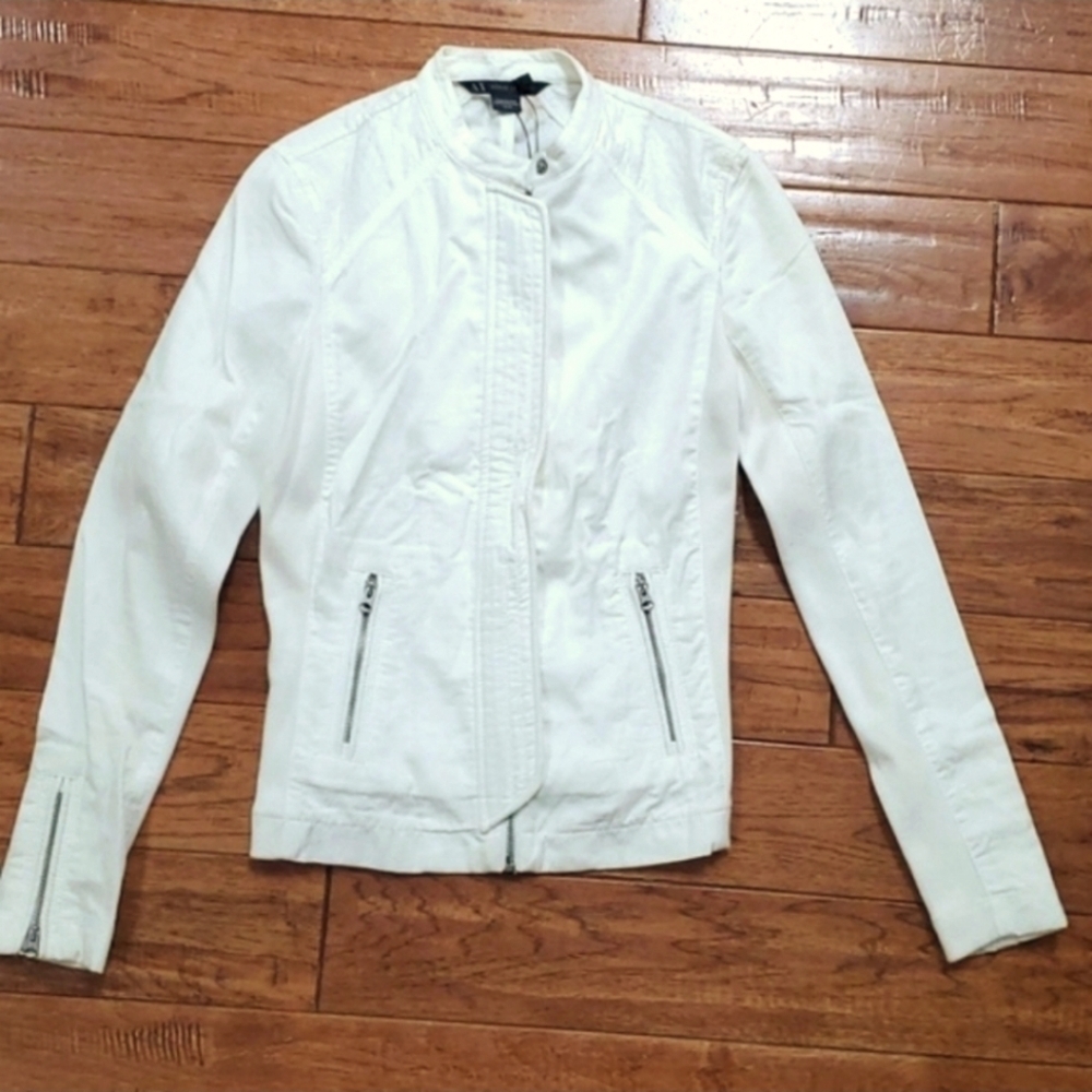 Armani Exchange white cotton jacket